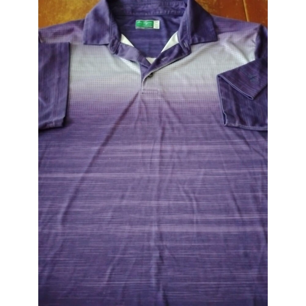 Ben Hogan Performance Men's Sz.M Purple Gradient Dot Print 3 Button Golf Polo